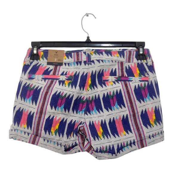 American Eagle Outfitters Women’s Size 2 Aztec Print Stretch Midi Shorts NEW - Picture 5 of 13